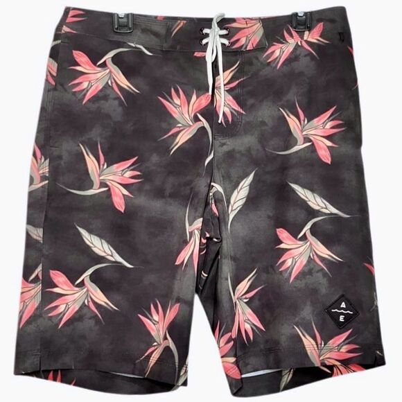 American Eagle Bird of Paradise Board Shorts in Grey/Red Men’s Flex/L - Picture 1 of 6